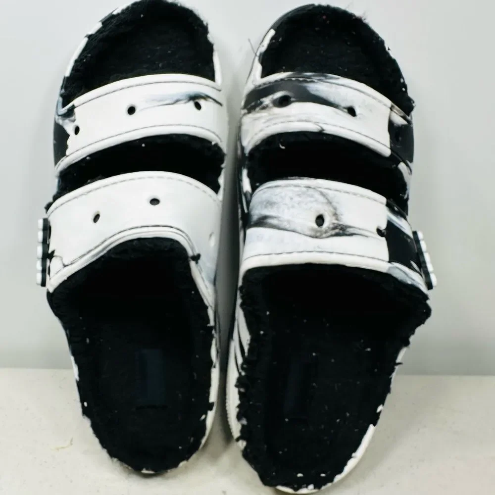Crocs Adult Classic Cozzzy Platform Sandals | Fuzzy Slippers Slide Size 12 Men